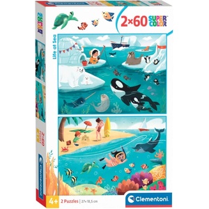 Clementoni Детски пъзел Clementoni от 2 x 60 части - Живот в морето с Ноли (24817) - baby