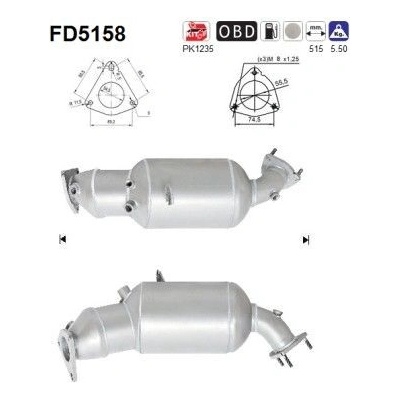 Filtr sazových částic, výfukový systém AS FD5158