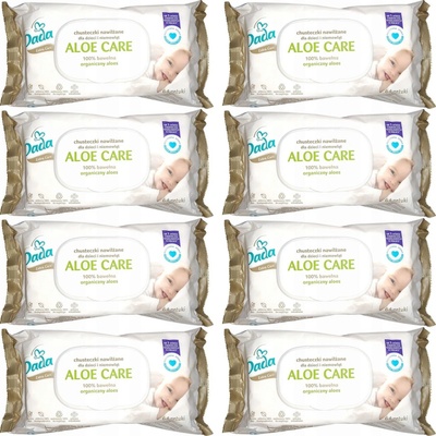 Dada Extra Vlhčené ubrousky Care Aloe Care organické aloe 8 x 64 ks
