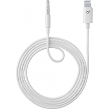 Audio kabel Cellularline Aux Music Cable, konektory Ligtning + 3,5 mm jack, MFI certifikace, bílé