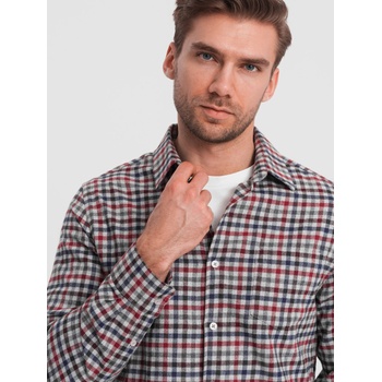 Ombre Clothing Синя и червена мъжка карирана фланелена риза Ombre Clothing Ombre Clothing | Cherven | МЪЖЕ | S