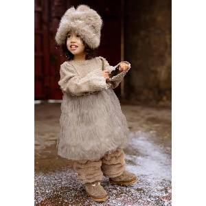 Donsje Бебешка вълнена рокля Paulien Dress (4103200.74.92)