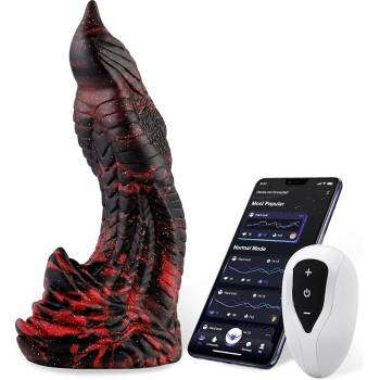 HISMITH WDA016-M Wildolo Glow-in-the-dark Liquid Silicone Dildo with App 22.1cm Black-Red