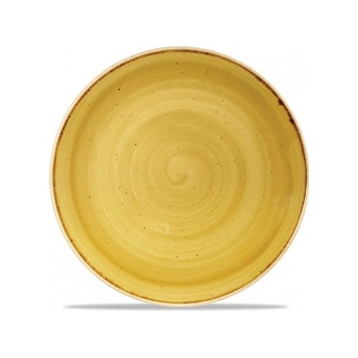 CHURCHILL Stonecast Mustard Seed Yellow Mělký talíř ručně zdobený 26 cm