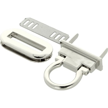 Ideal ozdobné zapínanie na kabelku strieborné 4,2 x 2 cm