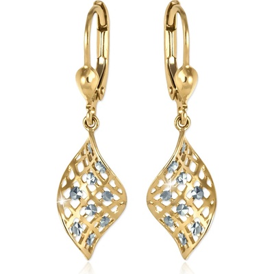 Gemmax Zlaté visací náušnice prořezávané žluto-bílé zlato GLECN-23491