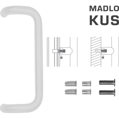 Vyosené madlo na dvere FT - MADLO kód K38 Ø 32 mm SP ks BIM - biela matná (FBO) | MP-KOVANIA.sk