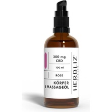 Herbliz CBD Massage Oil Rose tělový a masážní olej s CBD 100 g