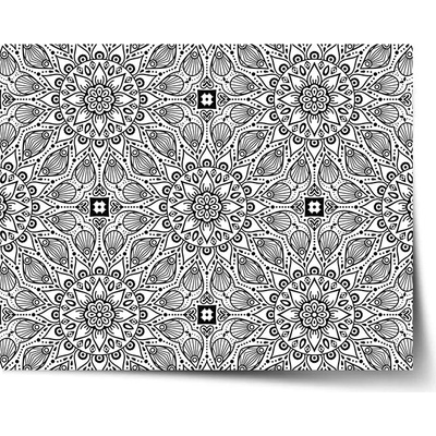 Sablio Plagát Biele mehendi - 90x60 cm