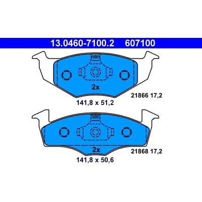Sada brzdových destiček, kotoučová brzda ATE 13.0460-7100.2