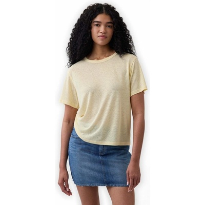 GAP 886584 04 Tričko z lněné směsi Žlutá