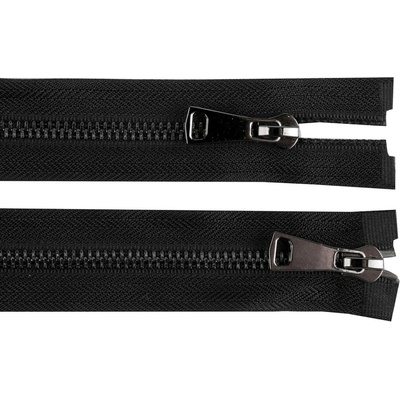 Zip kovový No 5 dělitelný 2 jezdce / dvoucestný 60 cm Varianta: 2 nikl černý, Balení: 1 ks