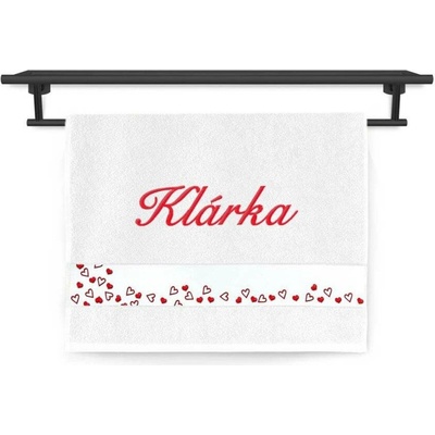 Povlečení Plus ručník se jménem na přání 30 x 50 cm srdíčka bílá
