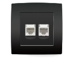 ELMARK City ТЕЛЕФОНЕН rj11+КОМП. КОНТАКТ rj45 АНТРАЦИТ (193731)