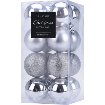 Home Styling Collection Vánoční koule Ø 5 cm 16 ks stříbrné