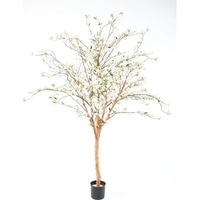 Luxusní umělý kvetoucí strom TŘEŠEŇ FLOWER WIDE bílá, 220cm