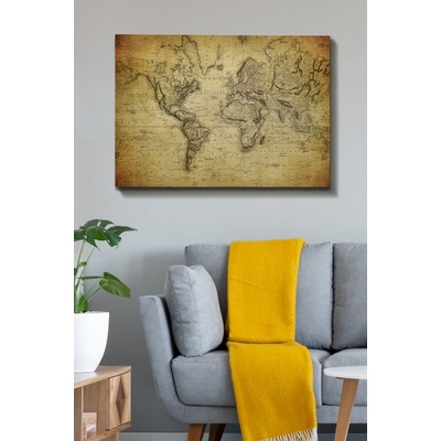 ASIR Obraz na plátně STARÁ MAPA SVĚTA 100 x 70 cm