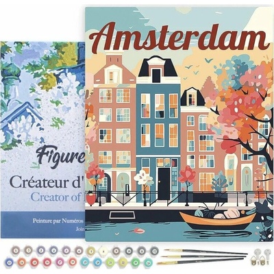 Figured ART Malování podle čísel VINTAGE AMSTERDAM na rámu 40 x 50 cm