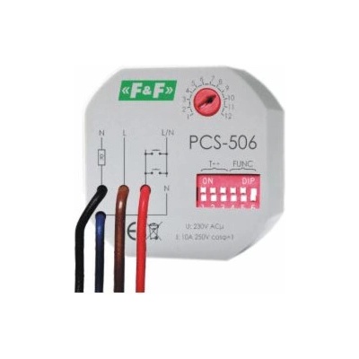 PCS-506 - Univerzální časové relé, 8 funkcí, 230V, 10A, 1x NO – Zboží Mobilmania