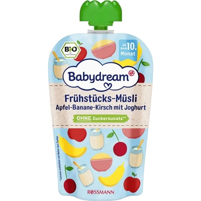 Babydream BIO kapsička jablko banán třešeň a jogurt s müsli 100 g – Zboží Dáma