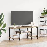 vidaXL ТВ шкаф 102 x 35 x 45, 5 см Дъб Инженерна дървесина и желязо (881295)