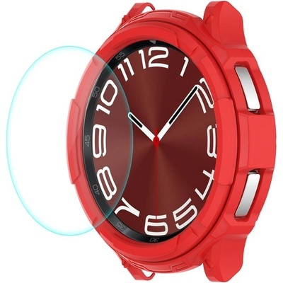 ENKAY TPU FULL BODY Kryt so sklom Samsung Galaxy Watch6 Classic 47mm červený 64206