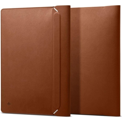Spigen Valentinus Laptop Sleeve 16 - кожен калъф за MacBook и преносими компютри до 16 инча (кафяв)