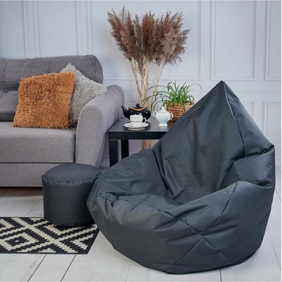 Supplies veľký sedací vak outdoor relax nesnímateľný poťah z polyesteru grafitový