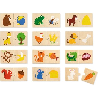 Nowa Szkola Дървен пъзел Nowa Szkola - Животните и тяхната храна (6611120348)