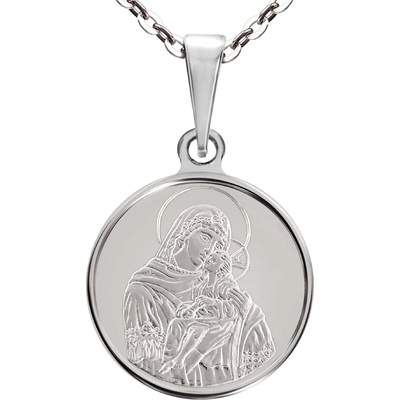 Macoins gold Сребърен медальон Света Богородица Елеуса