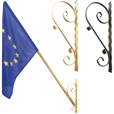 Fasádní držák na vlajku ozdobný - 1-ramenný černý – Hledejceny.cz