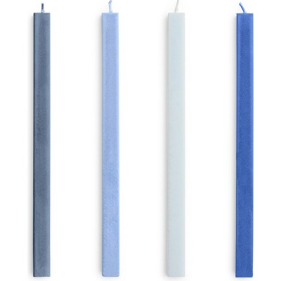 HAY Svíčky Square Candle set 4ks, blues - HAY Svíčka Square Candle Blues – set 4 ks, modrá barva, multi barva, vosk