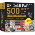 Tuttle Publishing Origami Paper 500 sheets Japanese Waves Patterns 4" (10 cm) | Tuttle Studio
