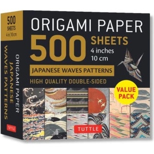 Tuttle Publishing Origami Paper 500 sheets Japanese Waves Patterns 4" (10 cm) | Tuttle Studio