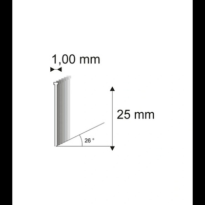 Truhlářské Brady šikmé 26° Narex 500/25 - 1 x 25 mm - 5.000 ks
