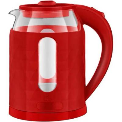 Elite Електрическа кана elite gek-1231r, 1.8 l, стъклена, червена (71231)