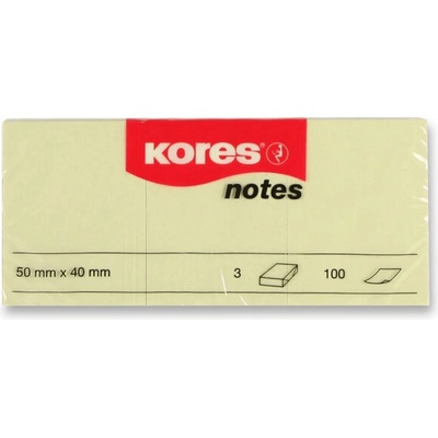 Kores samolepicí bloček 40 x 50 mm, 3 x 100 listů – Hledejceny.cz