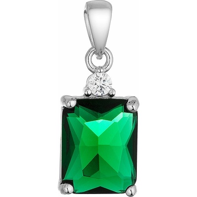 Pavona Strieborný prívesok zelený obdĺžnik 14072.3 green