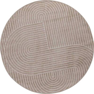 Pure Line Home Кръгъл килим palmeras Бежов дзен пясък