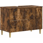 vidaXL Шкаф за мивка в баня DELFT Опушен дъб 82 x 41 x 59 см (897020)