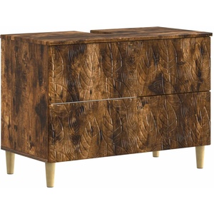 vidaXL Шкаф за мивка в баня DELFT Опушен дъб 82 x 41 x 59 см (897020)