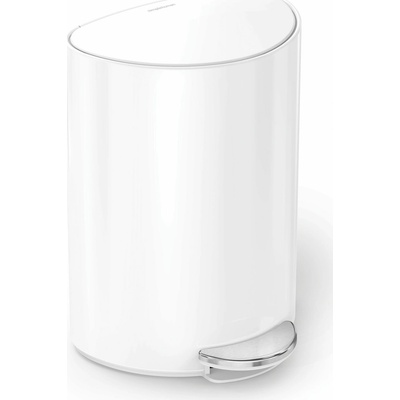 Simplehuman Pedálový odpadkový koš 6 l, půlkulatý, bílá ocel CW2108