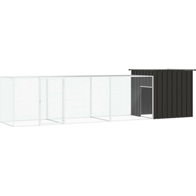 vidaXL Klec pro kuřata antracitová 400 × 91 × 100 cm pozinkovaná ocel 9799.3106453