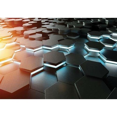 IMPOL TRADE 14534V8 Vliesové fototapety 3D hexagony rozměr 368 cm x 254 cm