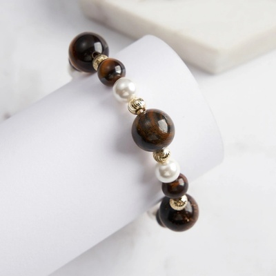 Majya Stříbrný náramek s přívěsky TYLER pozlacený 11884