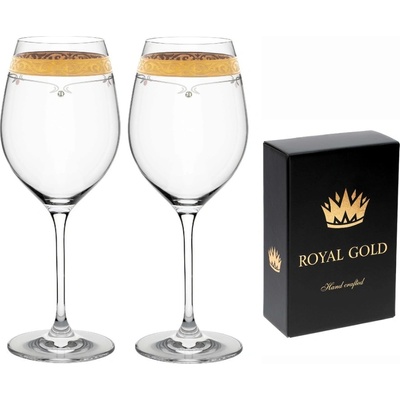 Rona Celebration Royal Gold poháre na červené víno s kryštálmi Swarovski 2 x 470 ml