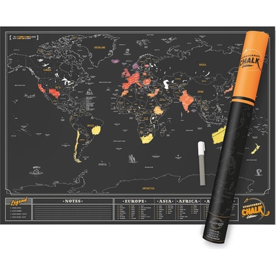 Nástěnná stírací mapa světa Chalk edition Luckies – Zboží Dáma