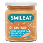 Smileat Гарнитура Smileat сьомга с кафяв ориз и зеленчуци с екстра върджин зехтин, 10М+, БИО, 230 гр