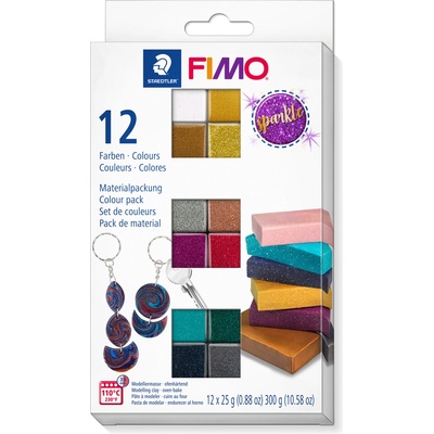 FIMO sada 12 farieb x 25g - Efekt Sparkle