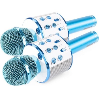 Max KM01 Set 2 modrých karaoke mikrofonů